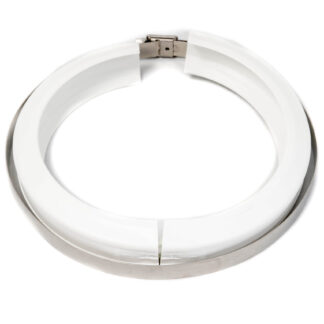 White Half Clamps and Hose Clamp