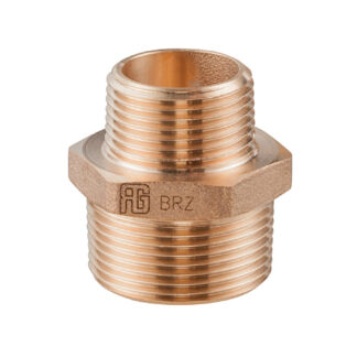 Guidi Male to Male Reducing Nipple Bronze Pipe Fitting 0245B-03